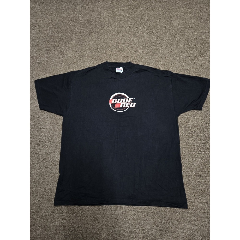 Vtg Mountain Dew Code Red Shirt Mens XL Black Promo Graphic‎ Tee Soft Drink Soda